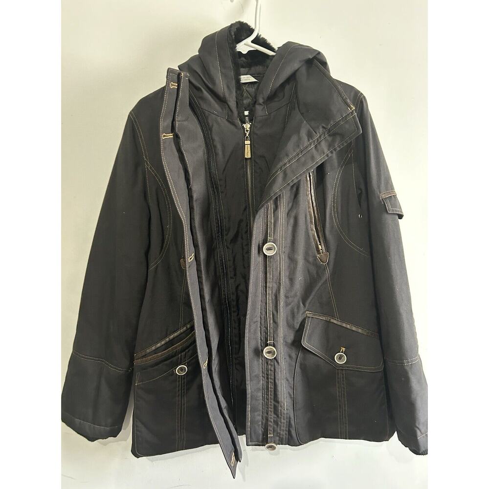 Perry Ellis (L) Black Vintage Winter Coat Portfolio Jacket Women’s Large 60067R